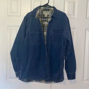 VTG L.L. Bean Men's Blue Medium Wash Flannel Lined Long Sleeve Denim Jacket